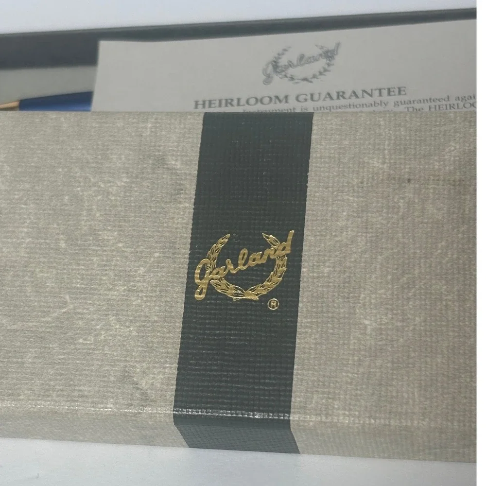 Vntg Garland Pen and Pencil Set Hardee's Food Systems Blue Gold Vintage Gift Box